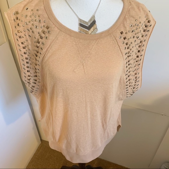 We The Free Women’s Embellished Cotton Top! Banded bottom! - Picture 3 of 5